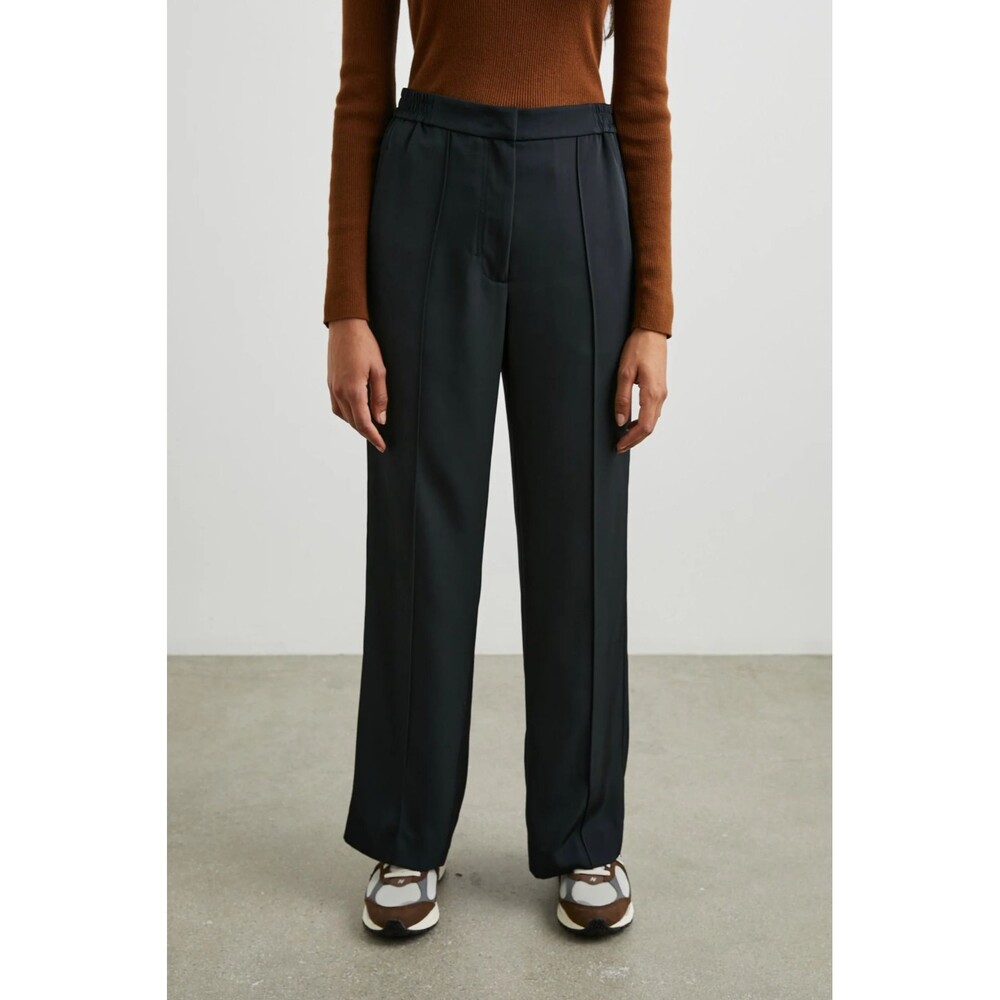 RAILS Alta Women’s Front Seam Dress Pants Shiny Black size 8 NWT Wide Leg